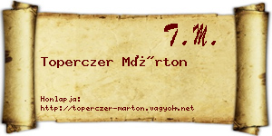 Toperczer Márton névjegykártya