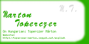 marton toperczer business card